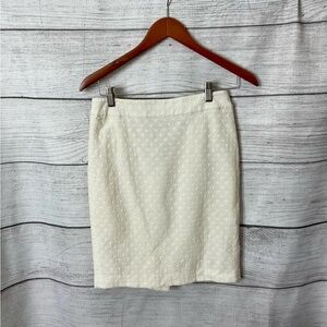 Ann Taylor petite white linen skirt 2P